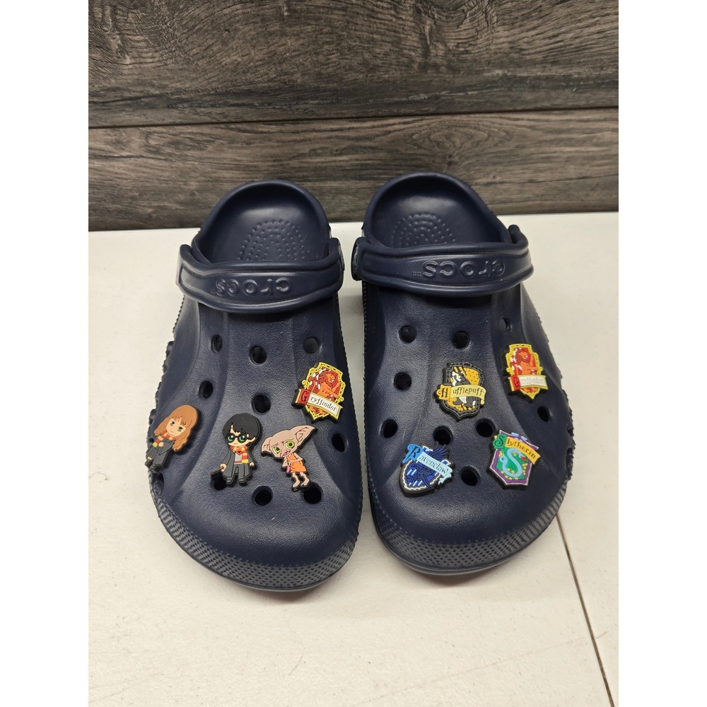 Crocs Classic Clog Navy Blue Harry Potter Hogwarts Jibbitz Mens 8 Womens 10